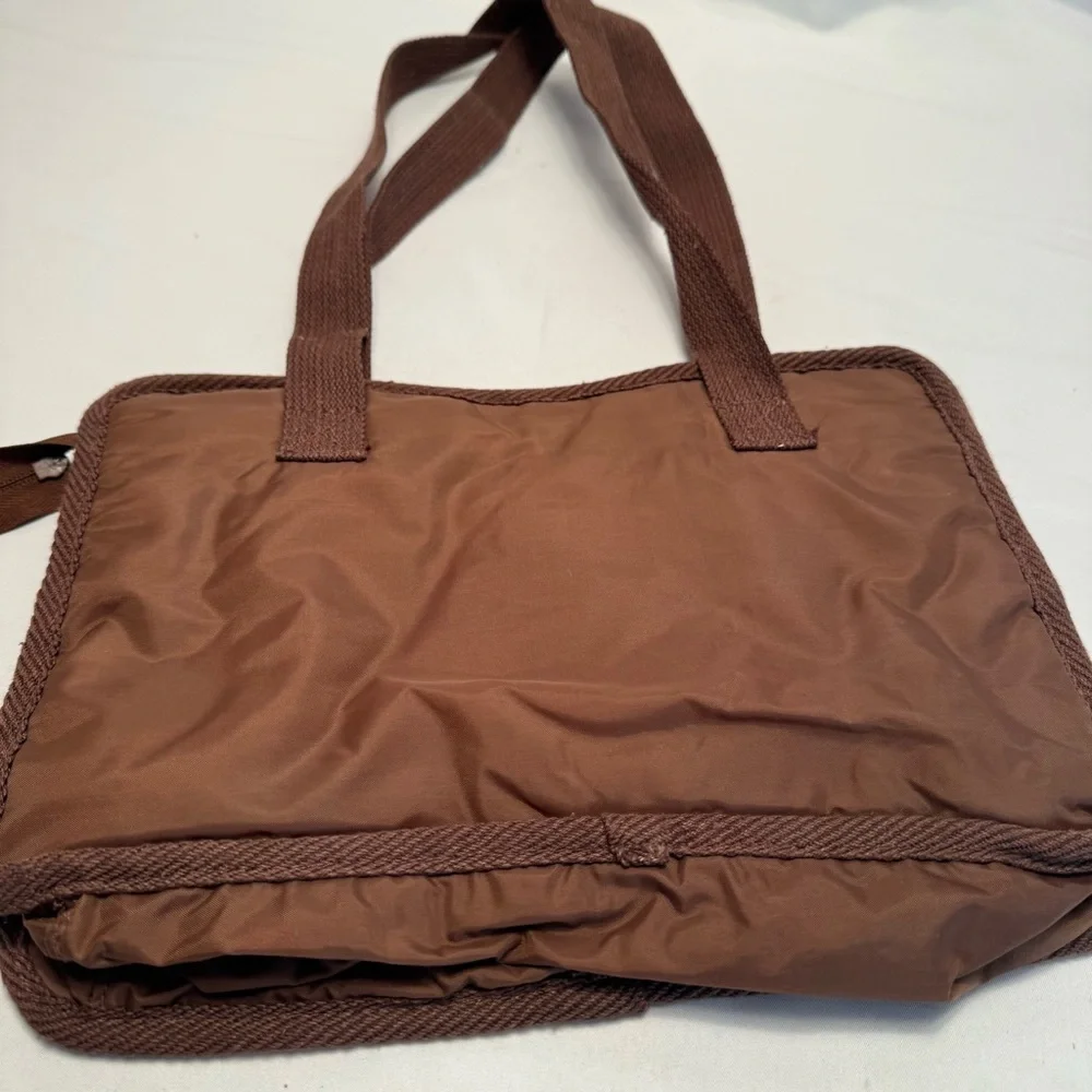 Same Space Sac Tote Bag Brown Shoulder‎ Bag 12x8 Brown Nylon Travel